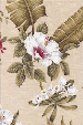 30pua Tropical Botanical Vintage Hawaiian Fabric Hawaiian Orchids, Bougainville & Hibiscus flowers - cotton barkcloth fabric.