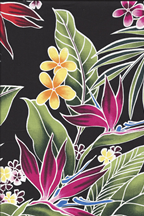 10loma Abstract hibiscus, 60's, sixties, mod black & white broadcloth cotton apparel fabric.