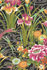 10ohi'ohi - Barkcloth Hawaii Fabrics - Vintage Style Hawaiian Botanical Fabric
		a tropical Oriental Asian flowers on a cotton apparel fabric.