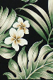  Tropical Botanical Vintage Hawaiian Fabric.
			Cotton Poplin, 44/45 inch Wide, All-Over. naholo
 and palm fronds with plumeria flowers
