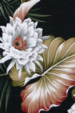 10Night Blooming ceres flowers Tropical Hawaiian fabric - black cotton non-upholstery barkcloth fabric.