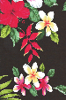 10olo olo Tropical Hawaiian heliconia, hibiscus and plumeria flowers on an apparel.