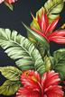 10Pa Wali - Vintage Style Hawaiian Fabrics Tropical Botanical Hawaiian cotton fabric. Pa Wali fabric has hibiscus and plumeria flowers.