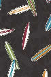 10Po'e Nalu Tropical Hawaiian surfboards - on cotton broadcloth fabric, apparel cotton Hawaiian vintage style fabric.