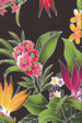 10waina stylized, brightly-colored bird of paradise, naholo
, palm fronds and leaves apparel cotton, Tropical Botanical Vintage Hawaiian Fabric Hawaiian vintage style fabric.