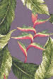 11palule Tropical Botanical Vintage Hawaiian Fabric Heliconia flowers, banana leaf, apparel cotton, Hawaiian vintage style fabric.