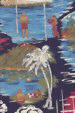 20hiapo Tropical Hawaiian hula, landscape, apparel rayon, Hawaiian vintage style fabric.