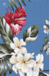 20likini Hawaiian vintage, plumeria, hibiscus & orchid flowers Non-Upholstery Barkcloth