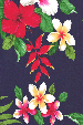 20'olo'olo Hibiscus, heliconia, plumeria, naholo
 fern and palm fronds on cotton apparel fabric.