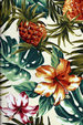 Hala Kea Cotton Apparel Fabric   - Barkcloth Hawaii Fabrics - Vintage Style Hawaiian Fabrics
         A Pineapple motif fabric pattern.