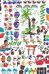 30nakeke Barkcloth Hawaii Fabrics - Vintage Style Hawaiian Fabrics Hula 
		Girls and other fun characters on cotton poplin apparel fabric.