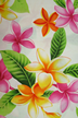 30'Onini - Barkcloth Hawaii Fabrics - Vintage Style Hawaiian Botanical Fabric a tropical plumeria flowers on a cotton apparel fabric