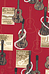 40kanoa - Barkcloth Hawaii Fabrics - Vintage Style Hawaiian Fabric Ukulele, leis, palm trees., cotton apparel fabric.