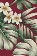  Tropical Botanical Vintage Hawaiian Fabric.
			Cotton Poplin, 44/45 inch Wide, All-Over. naholo
 and palm fronds with plumeria flowers