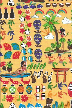 50nakeke Barkcloth Hawaii Fabrics - Vintage Style Hawaiian Fabrics Hula 
		Girls and other fun characters on cotton poplin apparel fabric.