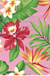 Vintage Style Hawaiian fabric print with  plumeria, orchids, and bird of paradise flowers - apparel weight cotton apparel fabric.