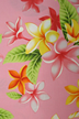 60'Onini - Barkcloth Hawaii Fabrics - Vintage Style Hawaiian Botanical Fabric a tropical plumeria flowers on a cotton apparel fabric.