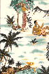 70aloha nui vintage Hawaiian flowery Hibiscus fabric lei panel apparel cotton fabric.