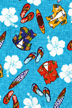 80awa Aloha shirts, slippers, surfboards tropical Hawaiian cotton fabric.