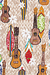 90mele surfboards, and ukulele instruments light brown apparel cotton, Hawaiian vintage style fabric.