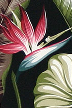 Bird Of Paradise Black Tropical Bird of paradise cotton non-upholstery bark cloth