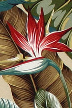 Bird Of Paradise Natural Bark Crepe Upholstery fabric,Bird of Paradise, Hibiscus, Plumeria, Cotton  - tropical vintage style, Hawaiian botanical fabric..