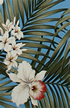 Fern Blue upholstery barkcloth fabric.