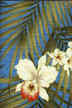 Fern Blue upholstery barkcloth fabric.
