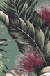 Hahalani, upholstery barkcloth,  - tropical vintage style, Hawaiian botanical flower fabric.