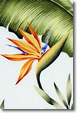 Lani - Barkcloth Hawaii - Timeless Hawaiian Fabrics For your Home & 
Body Tropical Botanical Vintage Hawaiian Fabric - Bird of Paradise, Palm fronds and banana leaves, textured upholstery bark cloth fabric.