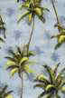Palm Twill Hawaiian cotton twill Palm Tree fabric, blue background.