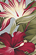 20puahi Tropical Hawaiian Bird Of Paradise and Hibiscus Flowers on apparel weight cotton fabric.