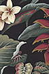 Tropical Hawaiian Heliconia and Plumeria Flowers on a nubby textured upholstery weight bark cloth fabric.