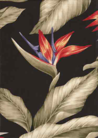 10bahama breeze,  Tropical Hawaiian, bird of paradise flowers on a, 55 inch width non-upholstery barkcloth fabric.