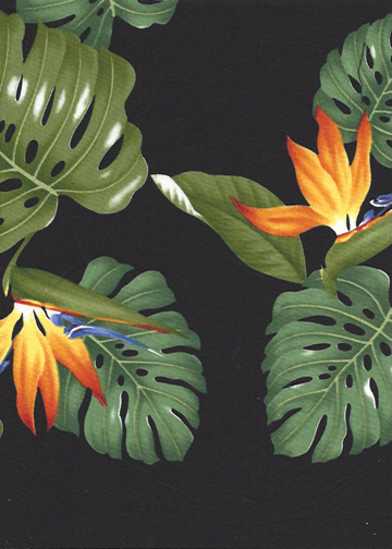 10imi - Bird of paradise and Monstera apparel fabric.
