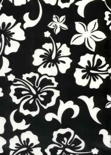 10kihi Tropical Hawaiian Hawaiian hibiscus flowers on a light miro fiber - black background.