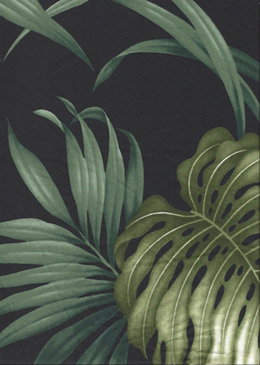 10miha - Vintage Style Hawaiian fabric print with palm and monstera leaves - apparel weight cotton apparel fabric.