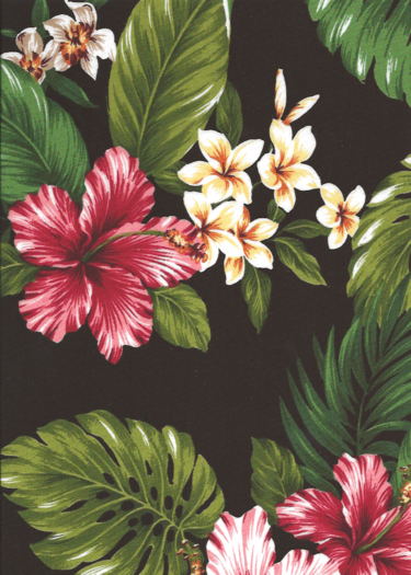 10naholo tropical leaves, apparel cotton, Tropical Botanical Vintage Hawaiian Fabric vintage style fabric.