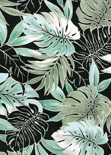 10'Omalu Tropical  fabricleafy botanical design, including Palm leaf, monstera
, and plumeria all over design.