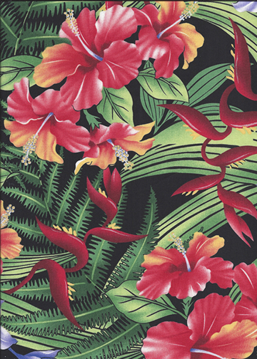 10palaiki -Barkcloth Hawaii Fabrics - Vintage Style Hawaiian Fabrics Bird of paradise apparel fabric.