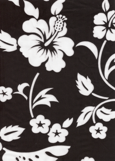 10ume Tropical Botanical Vintage Hawaiian Fabric Hawaiian hibiscus & plumeria flowers, cotton apparel fabric.
