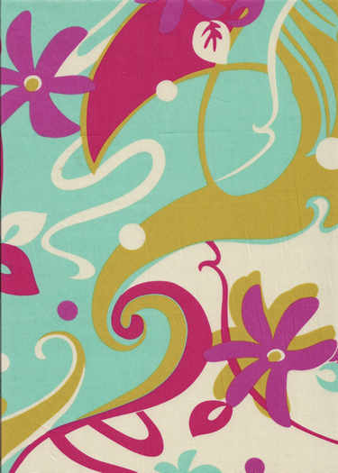 11kai Tropical Hawaiian abstract atomic, sixties, 60's, cotton fabric.