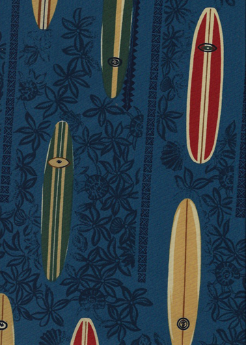 20mohi - Surfboards and tapa print on cotton apparel fabric