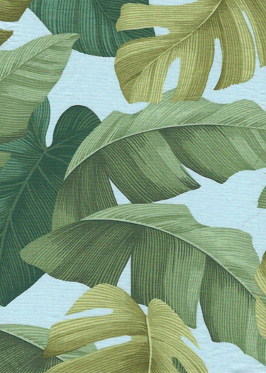 20nakoa -  All-Over. Multi-colored monstera, banana, and taro leaves, apparel fabric.