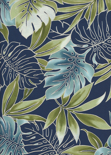 20'Omalu Tropical  fabricleafy botanical design, including Palm leaf, monstera
, and plumeria all over design.