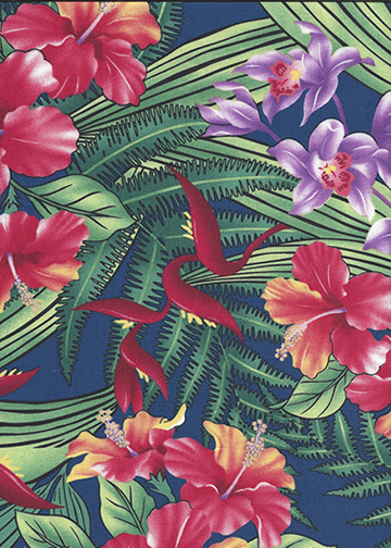 20palaiki -Barkcloth Hawaii Fabrics - Vintage Style Hawaiian Fabrics Bird of paradise apparel fabric.