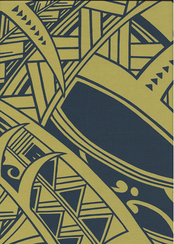 20papapau Tropical Papapau - Barkcloth Hawaii Fabrics - Vintage Style Hawaiian Fabric
 Tropical Polynesian tapa/tattoo designs., cotton apparel fabric.