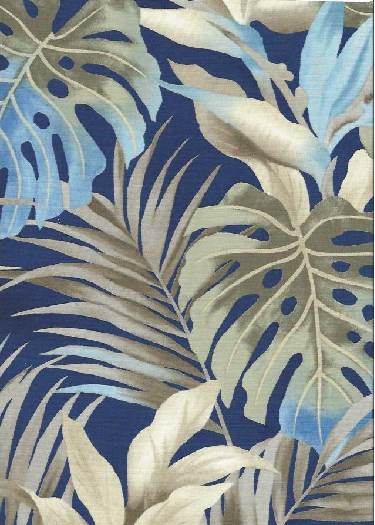 20ukali - Barkcloth Hawaii Fabrics - Vintage Style Hawaiian Botanical Fabric a tropical Bird of paradise, naholo
, and palm fronds on a cotton apparel fabric.