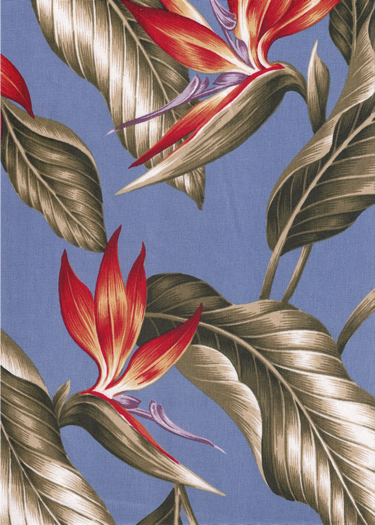 20wali Tropical Hawaiian Vintage bird of paradise flowers, cotton apparel fabric.