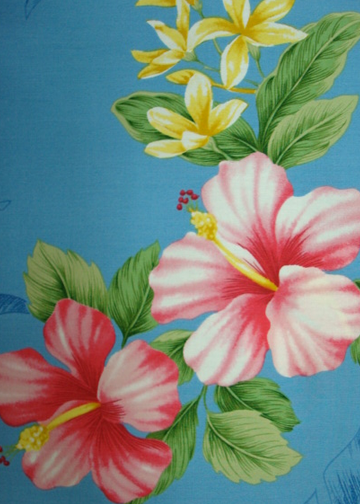 Kuina - Barkcloth Hawaii Fabrics - Vintage Style Hawaiian Fabric
			   Tropical botanical cotton apparel fabric.